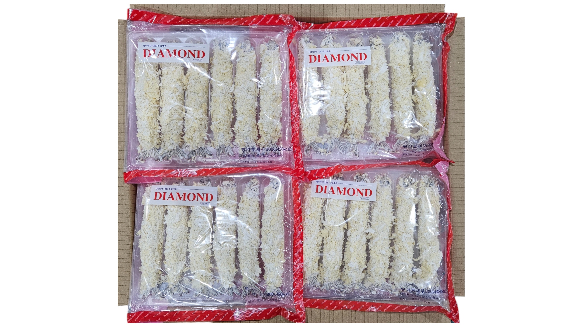 빵가루 새우(왕새우까스, 머리있음, 다이아몬드) 50g/마리